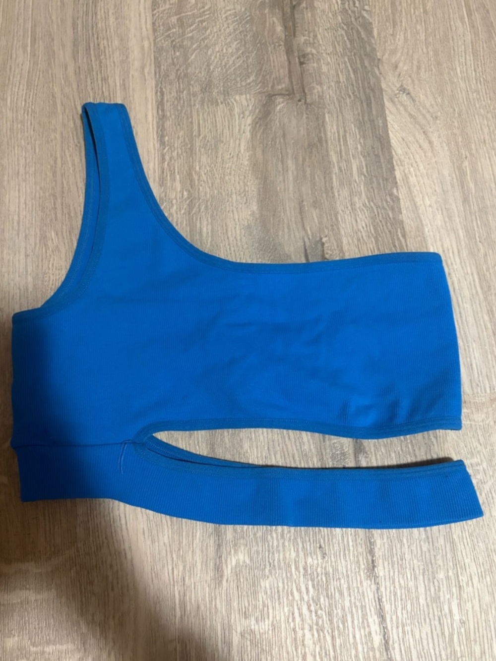 3 for $14 Garage One-Shoulder Cutout Crop Top in Bright Blue size medium